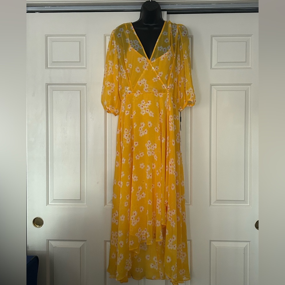 Calvin Klein Floral Yellow Dress